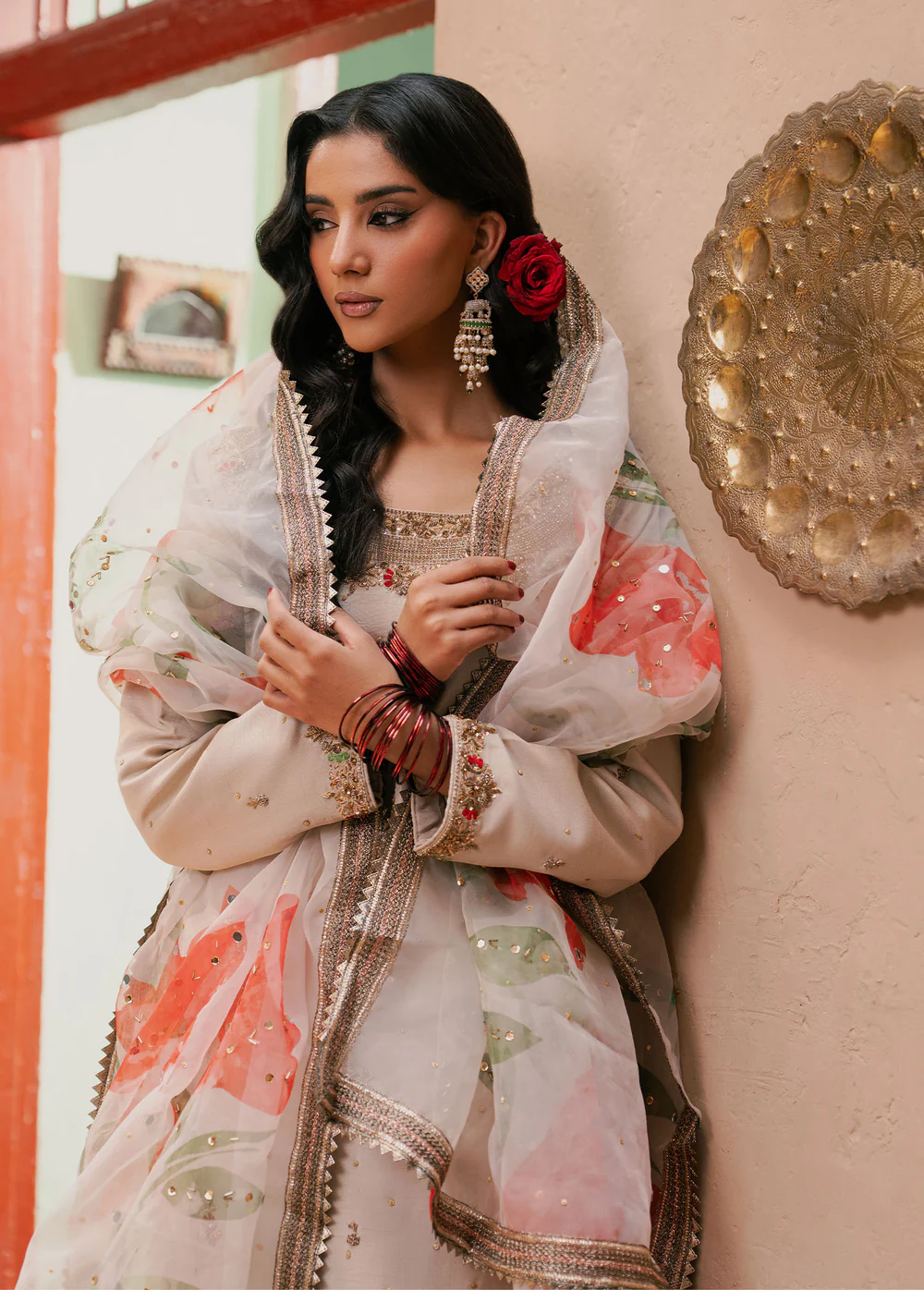 Elegant Ivory Embroidered Kurta Suit for Women in Ireland - Image 6