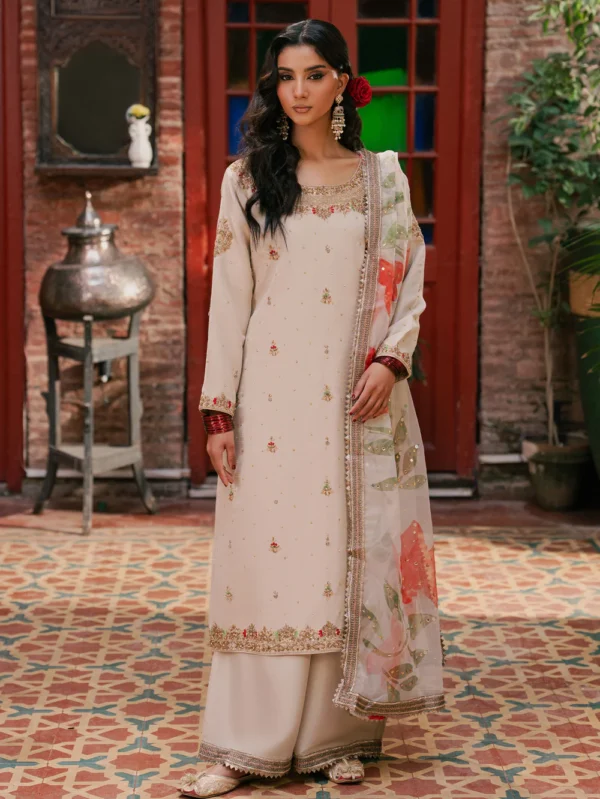 Elegant Ivory Embroidered Kurta Suit for Women in Ireland