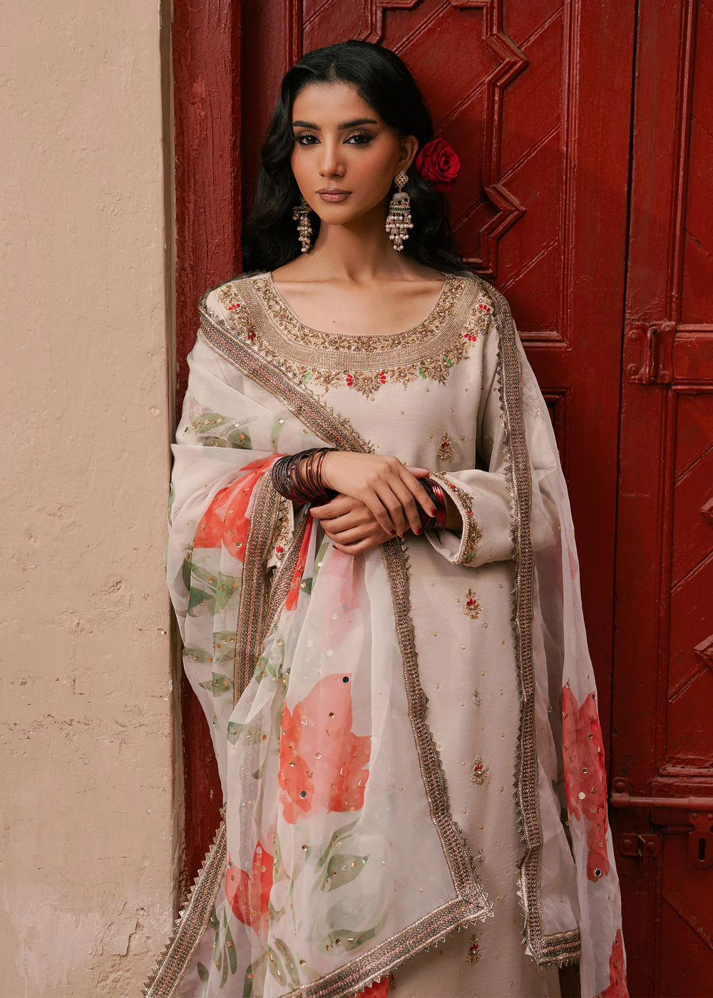 Elegant Ivory Embroidered Kurta Suit for Women in Ireland - Image 4