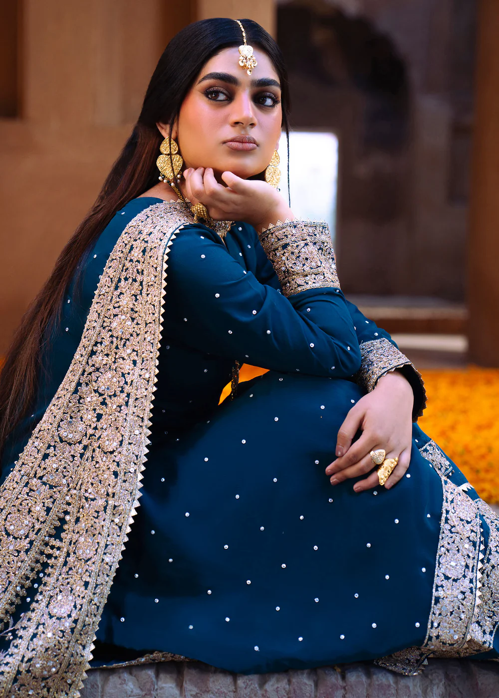 Elegant Cobalt Blue Kurta Suit for Women in Ireland - Image 2