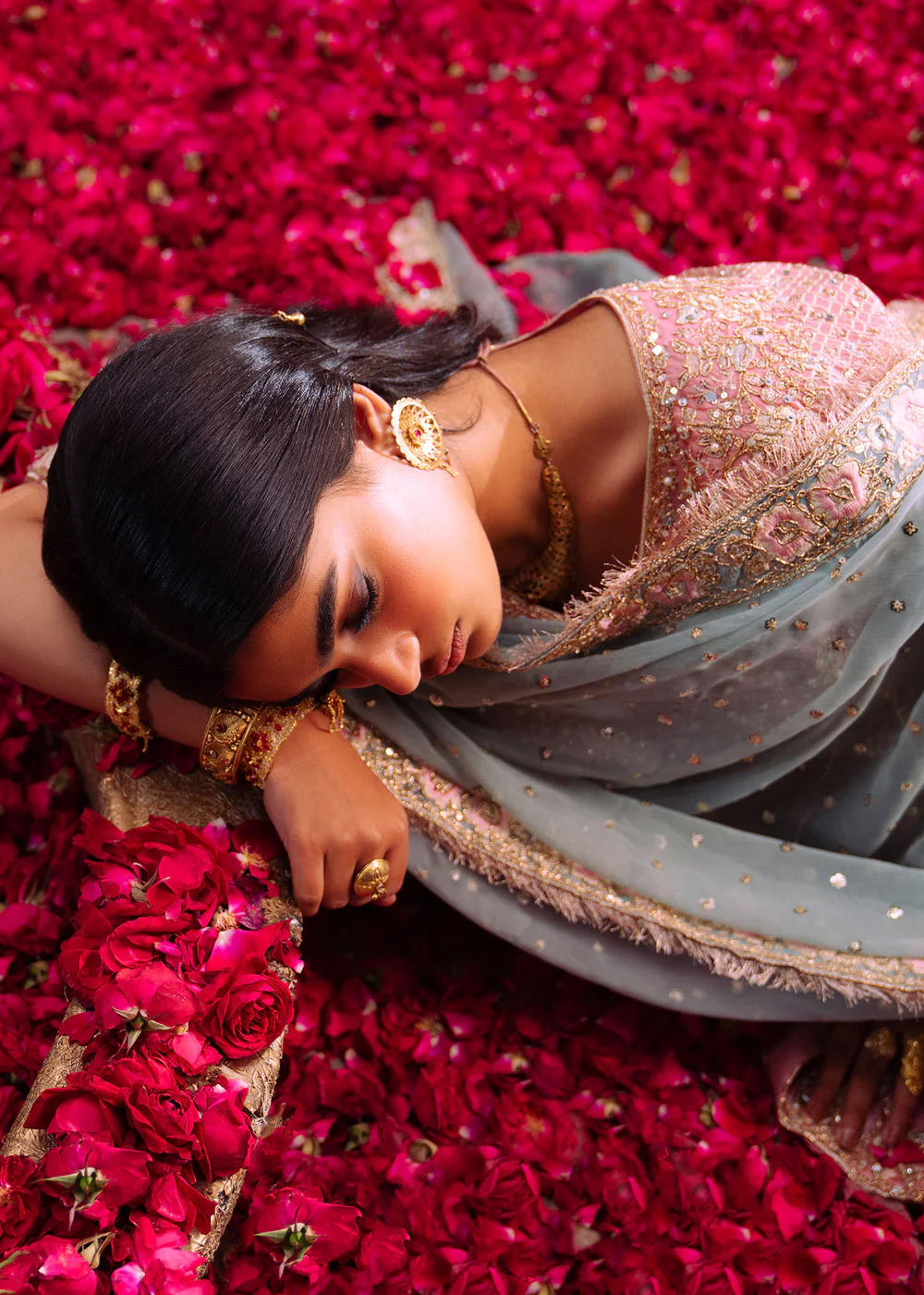 Rose Pink Embroidered Gharara Suit Ireland Formal Wear - Image 8