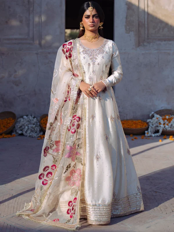 Ivory Pakistani Maxi Dress for Weddings Ireland