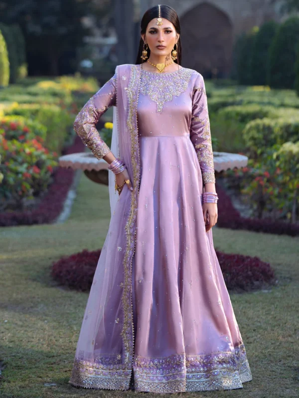 Mauve Pakistani Maxi Dress for Weddings in Ireland
