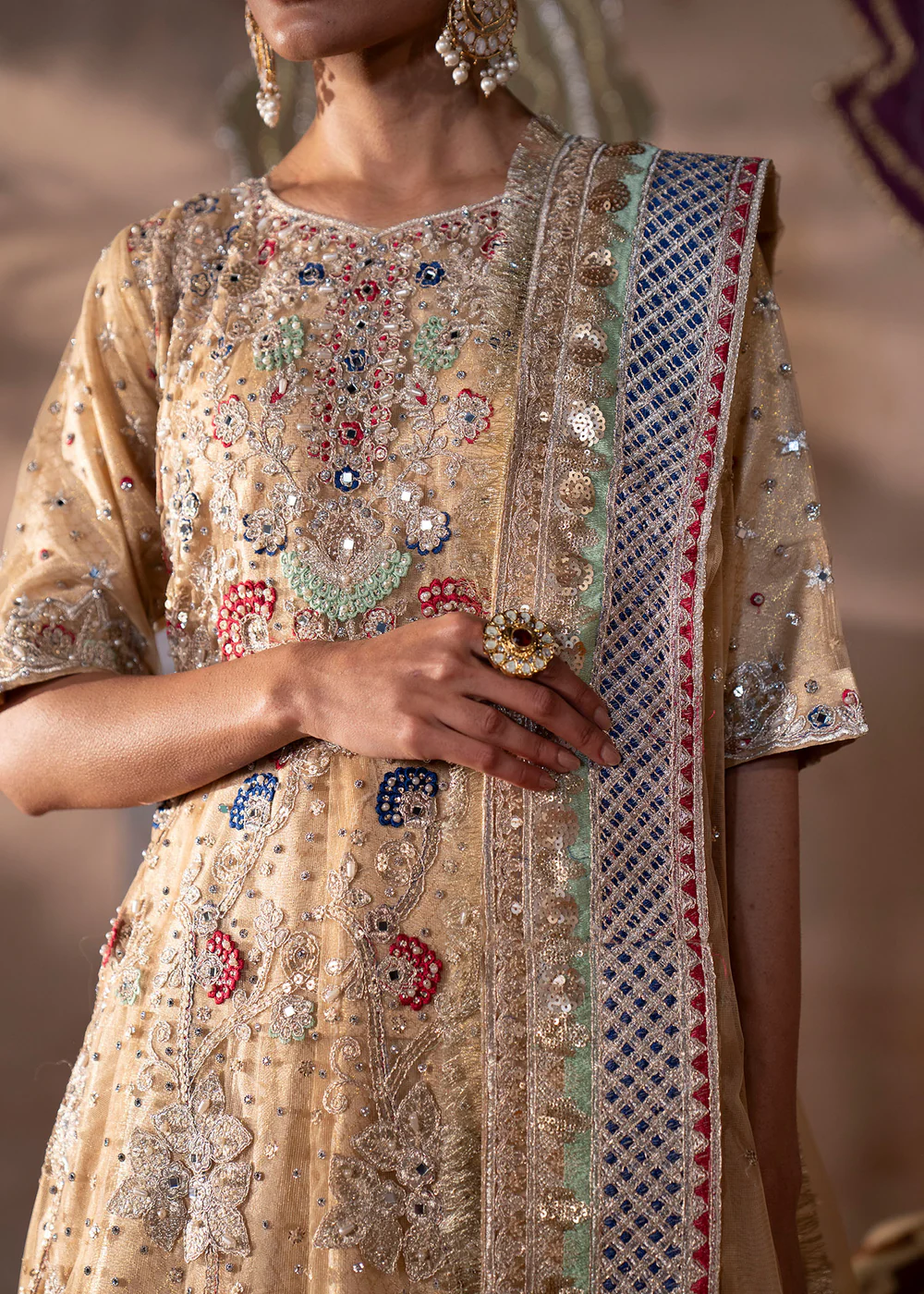Multi Colour Net Maxi Suit for Women in Ireland - Image 8