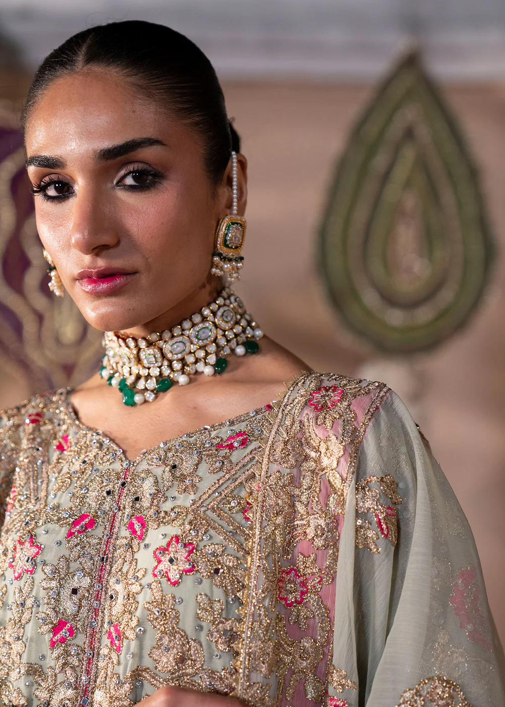 Pistachio Green Chiffon Lehenga Suit with Dupatta - Image 7