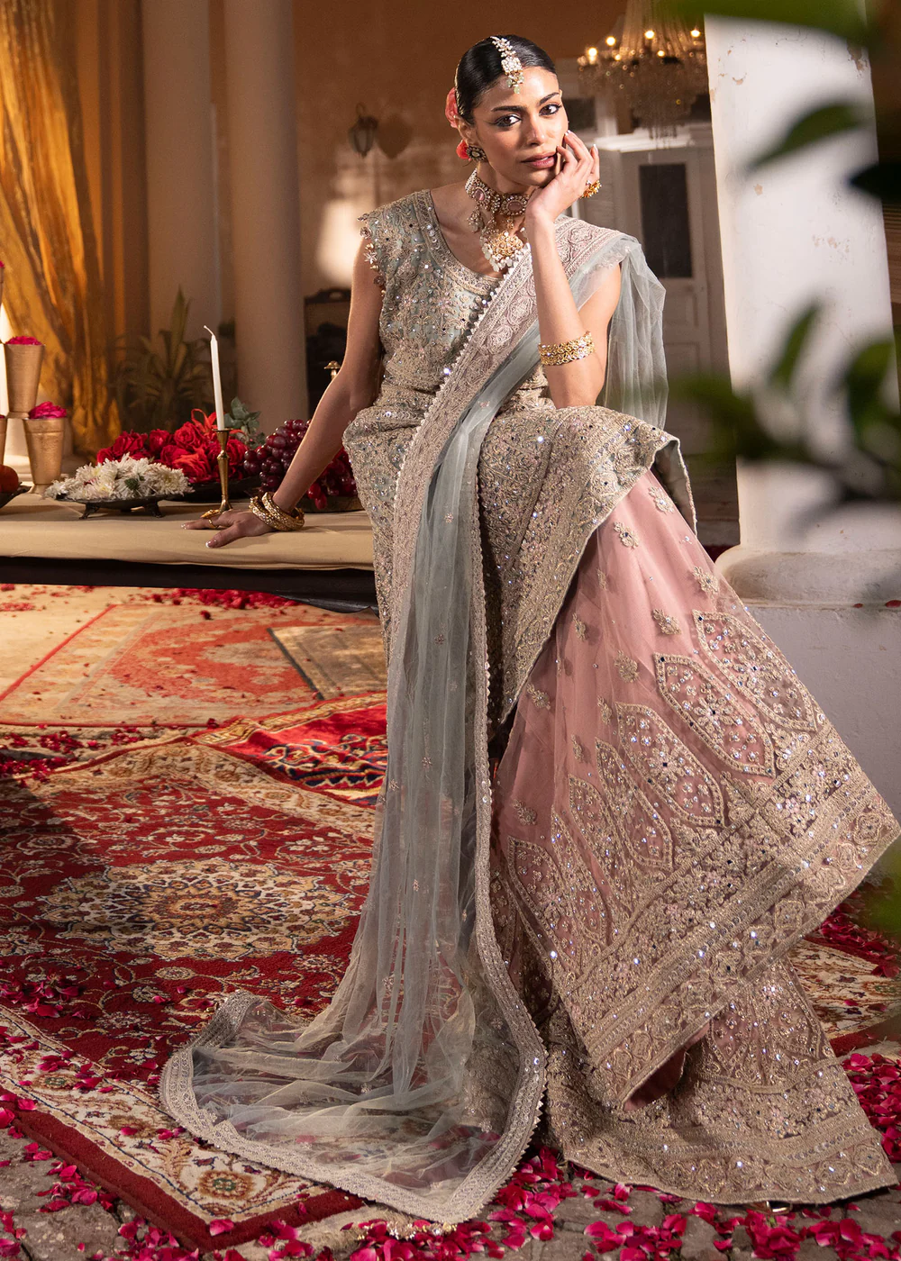 Light Blue Net Sharara Suit for Women in Ireland - Image 5