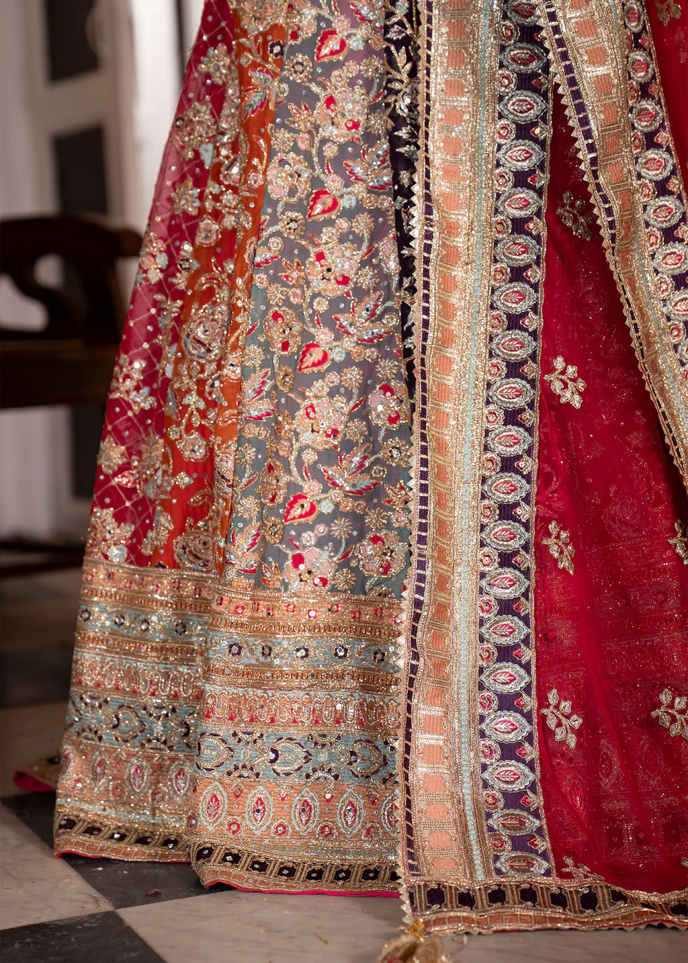Multi Color Lehenga Dress 3 Piece Festive Wear In Ireland - Image 9
