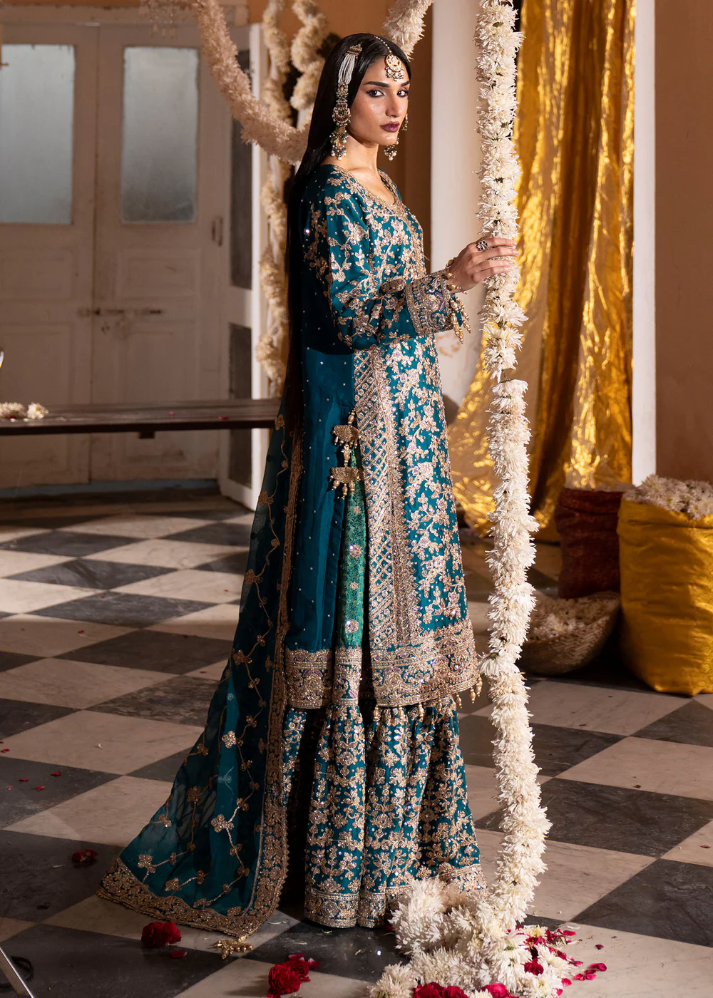 Teal Pakistani Lehenga Suit for Women in Ireland - Image 8