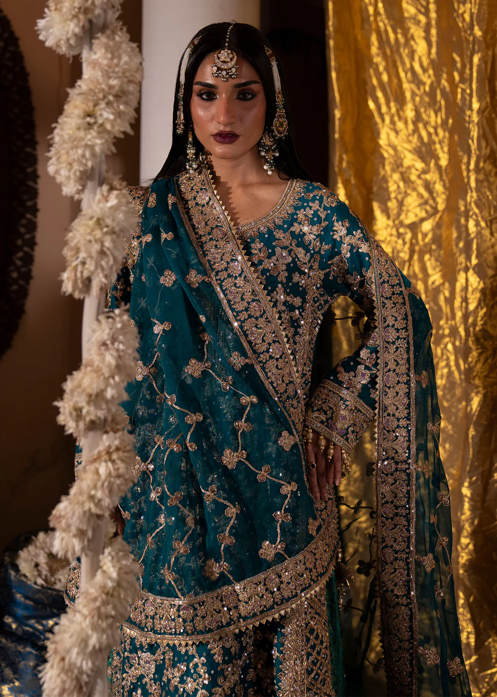 Teal Pakistani Lehenga Suit for Women in Ireland - Image 4