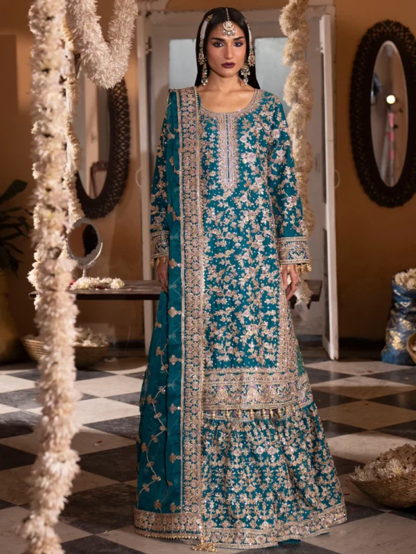 Teal Pakistani Lehenga Suit for Women in Ireland