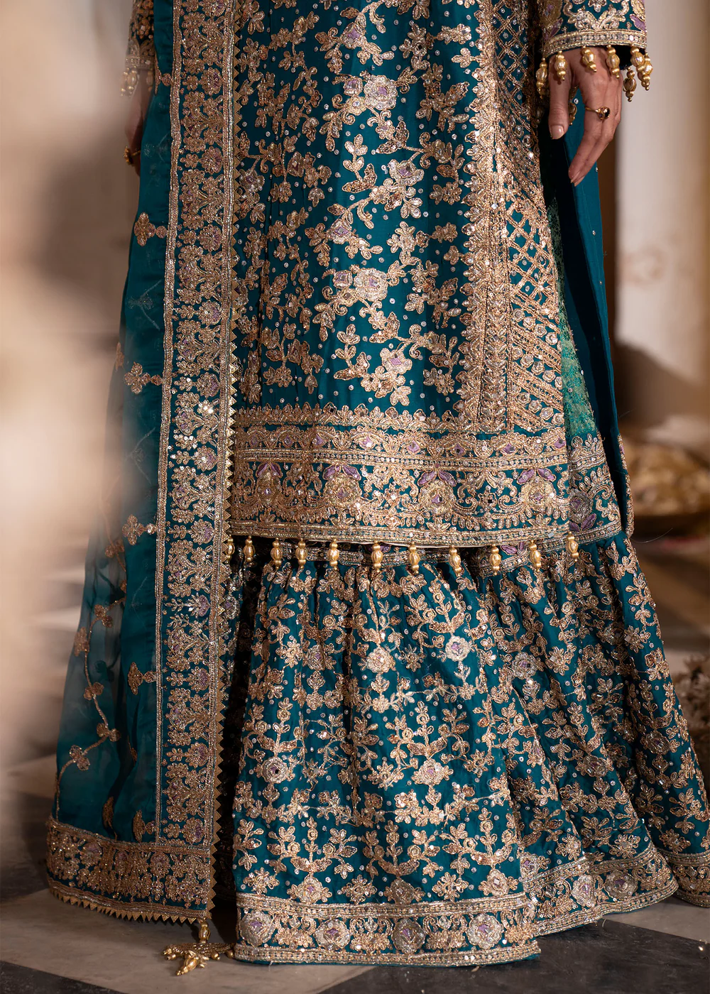 Teal Pakistani Lehenga Suit for Women in Ireland - Image 9