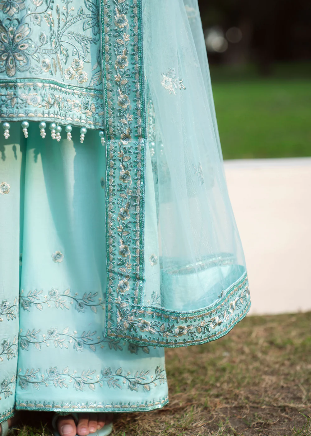 Powder Blue Pakistani Lawn Suit for Women Ireland - Image 3