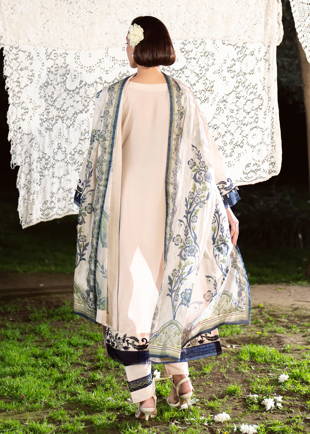 Beige Embroidered Lawn Suit for Women in Ireland - Image 3