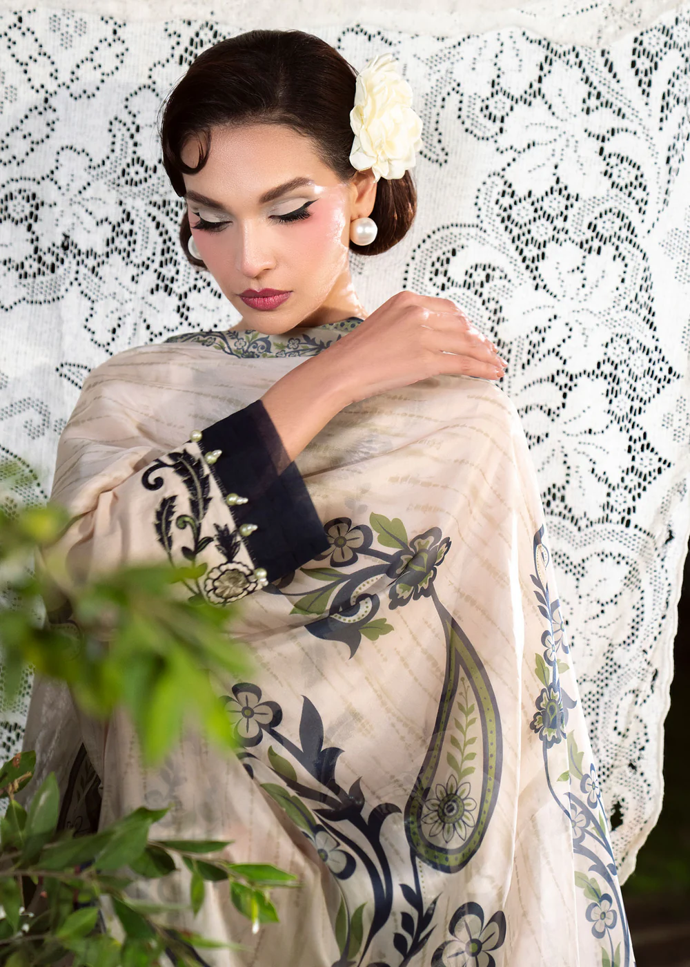 Beige Embroidered Lawn Suit for Women in Ireland - Image 5