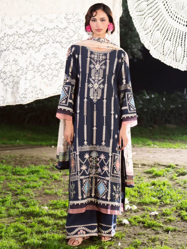 Navy Blue Lawn Bridal Suit for Women in Ireland