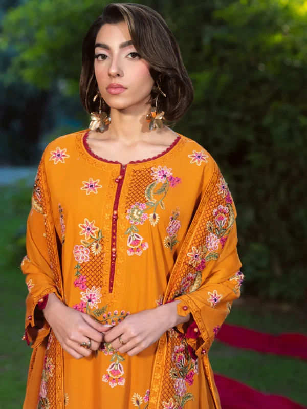 Clay Orange Pakistani Lawn Suit for Women Ireland
