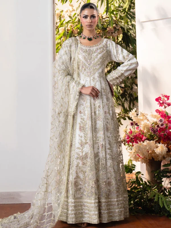 Ivory Embroidered Maxi Suit for Women Ireland