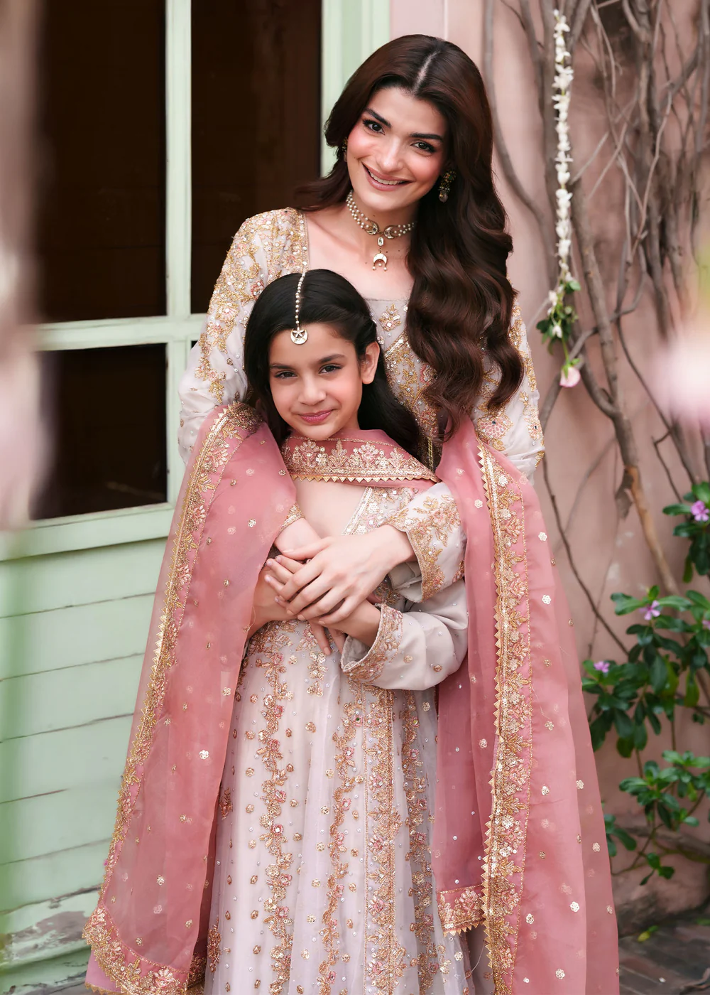 Beige Embroidered Pishwas Suit for Women Ireland - Image 6