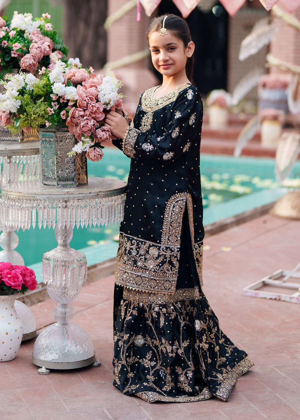 Black Silk Lehenga Dress for Women in Ireland - Image 3