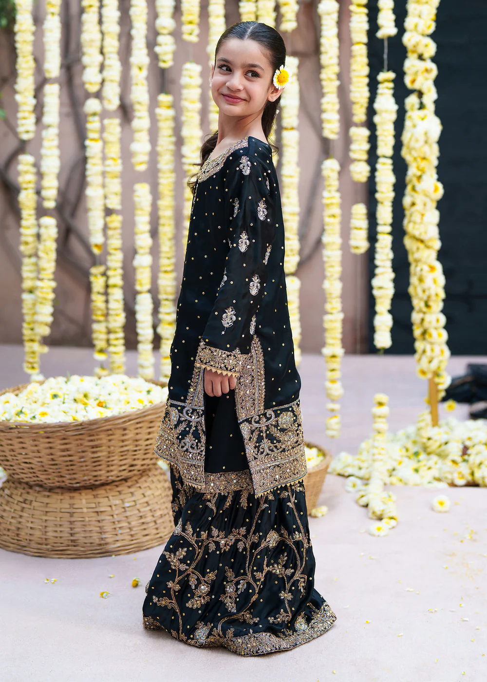 Black Silk Lehenga Dress for Women in Ireland - Image 4