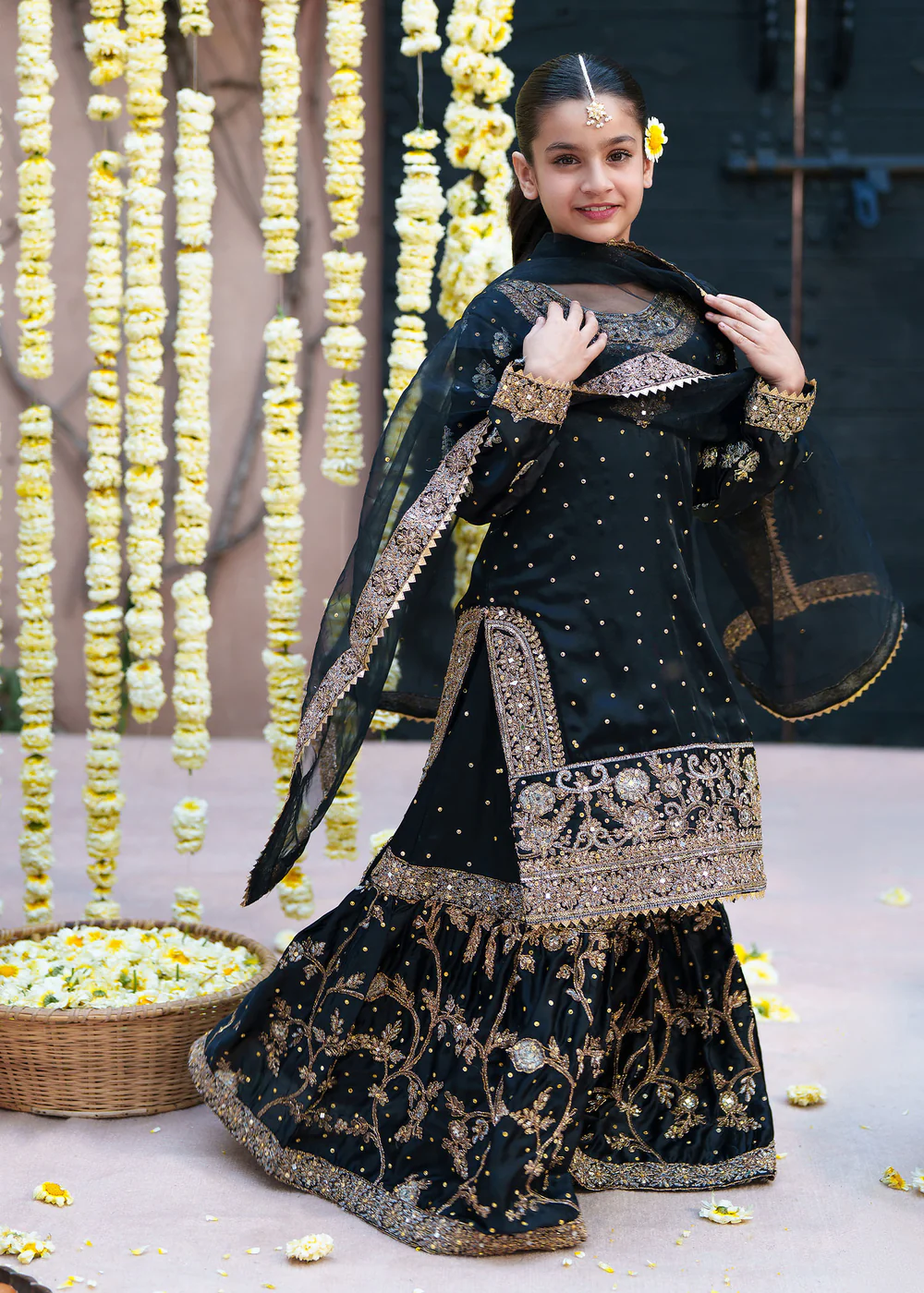 Black Silk Lehenga Dress for Women in Ireland - Image 2