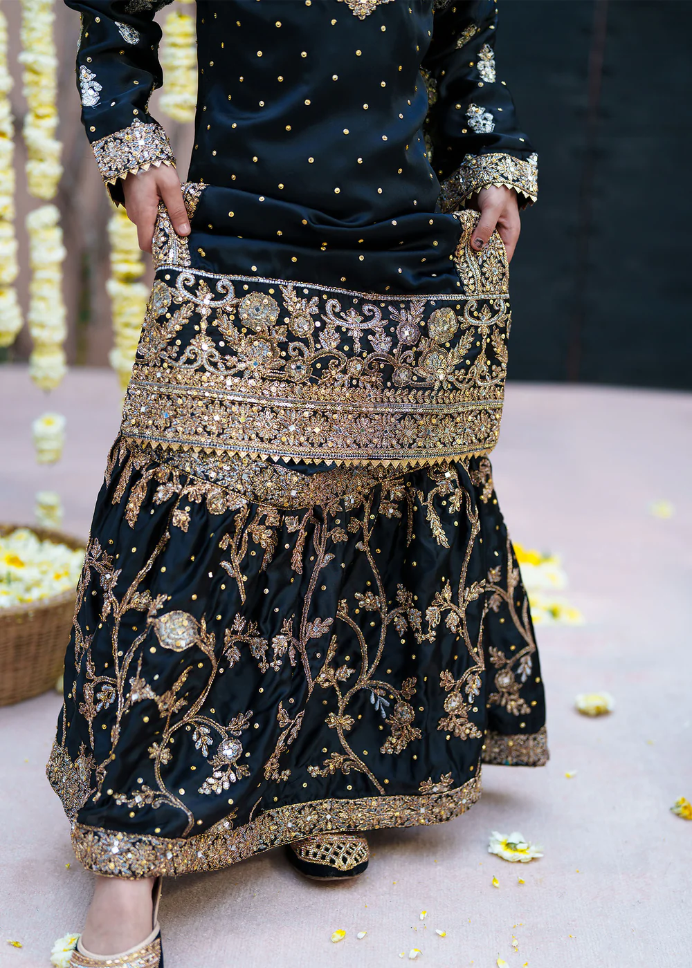 Black Silk Lehenga Dress for Women in Ireland - Image 5