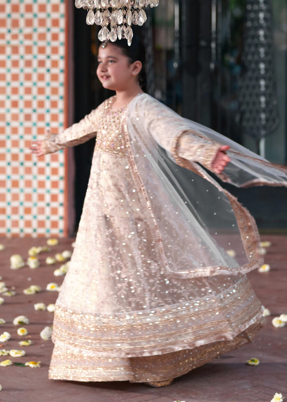 Gold Pishwas Party Wear Suit for Women Ireland - Image 7
