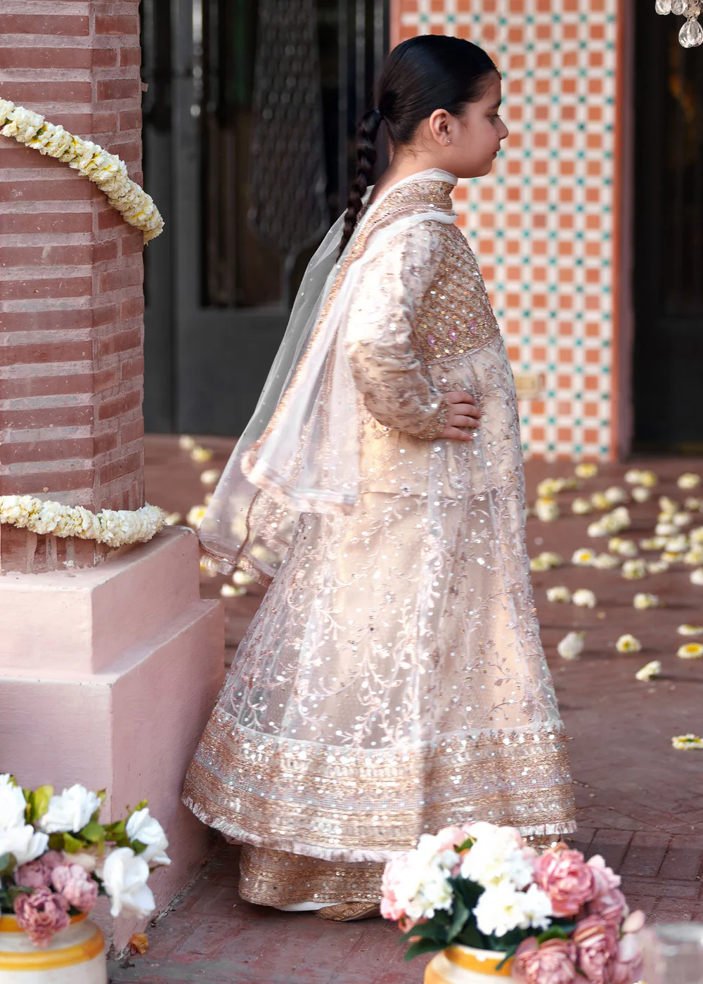 Gold Pishwas Party Wear Suit for Women Ireland - Image 2
