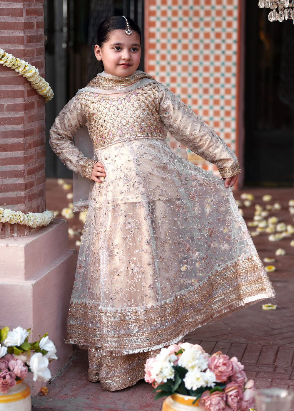 Gold Pishwas Party Wear Suit for Women Ireland