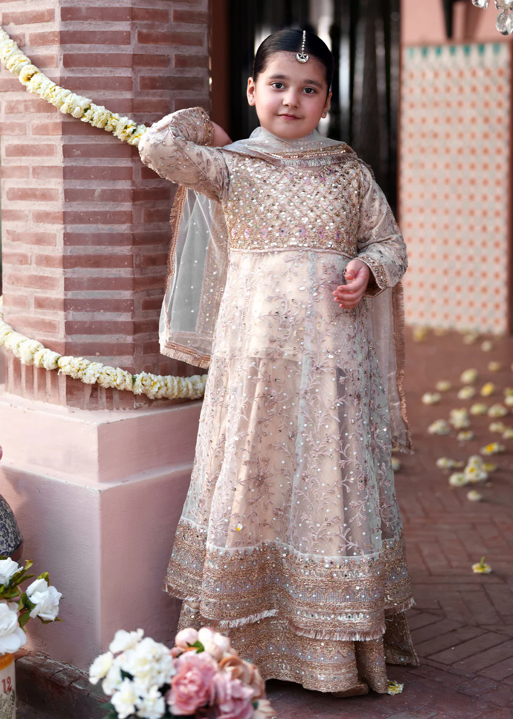 Gold Pishwas Party Wear Suit for Women Ireland - Image 5