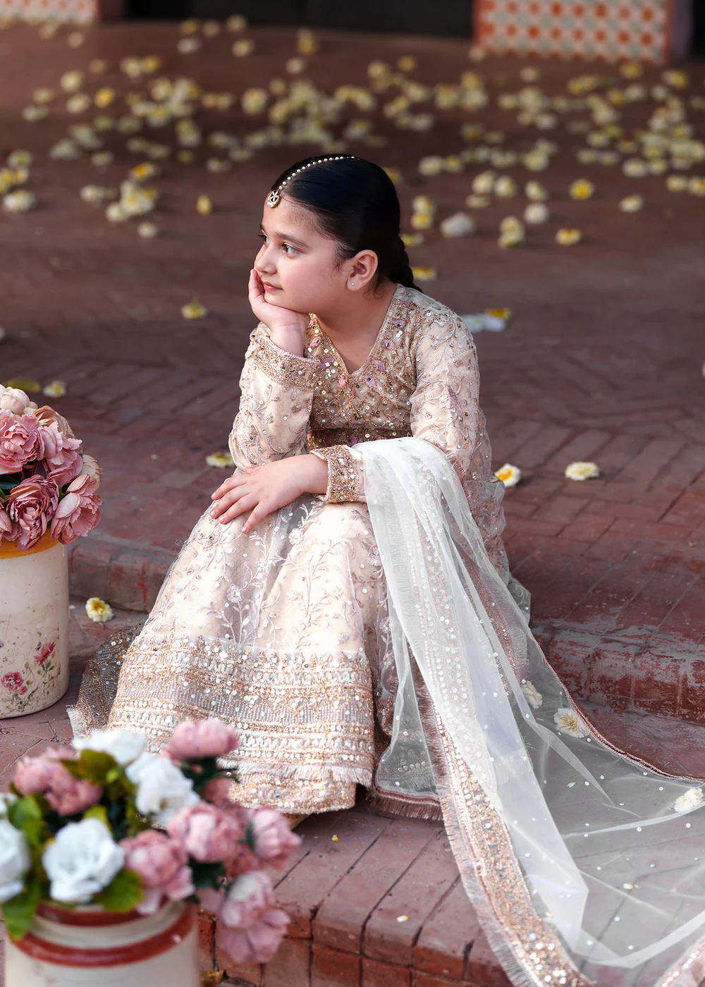 Gold Pishwas Party Wear Suit for Women Ireland - Image 4