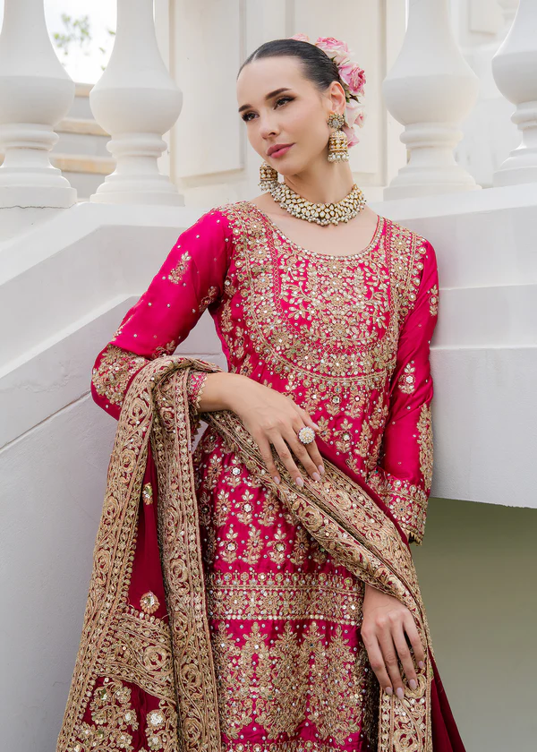 uchsia Charmuse 3PC Festive Embroidered Suit Set - Image 3