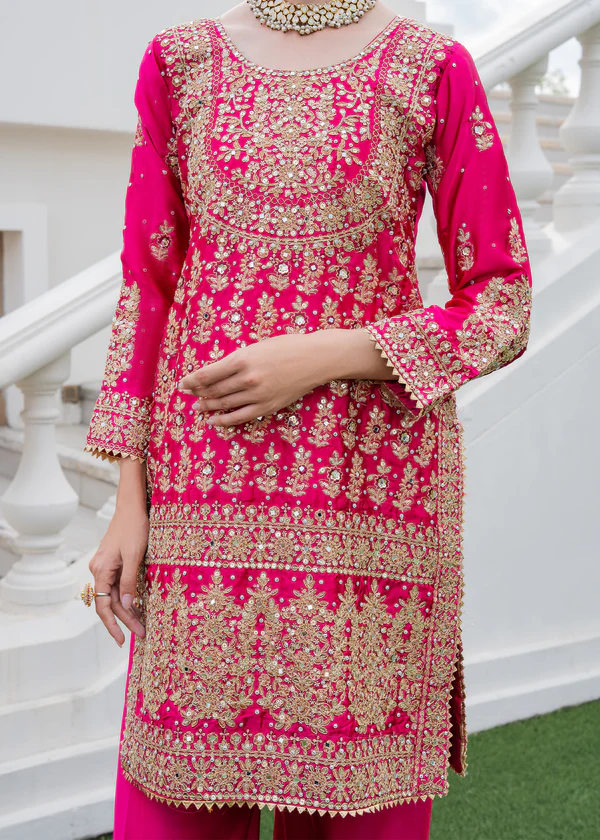 uchsia Charmuse 3PC Festive Embroidered Suit Set - Image 9