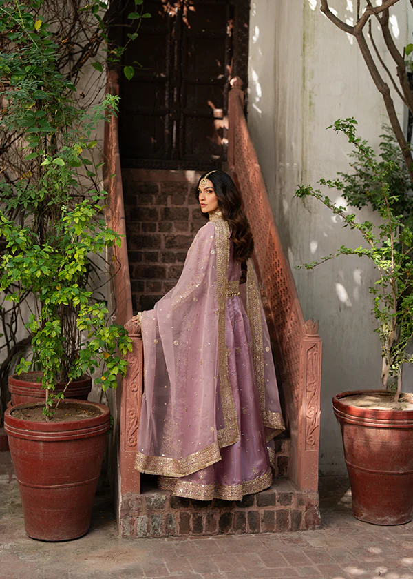 Purple Ash Embroidered Lehenga Suit for Weddings Ireland - Image 4