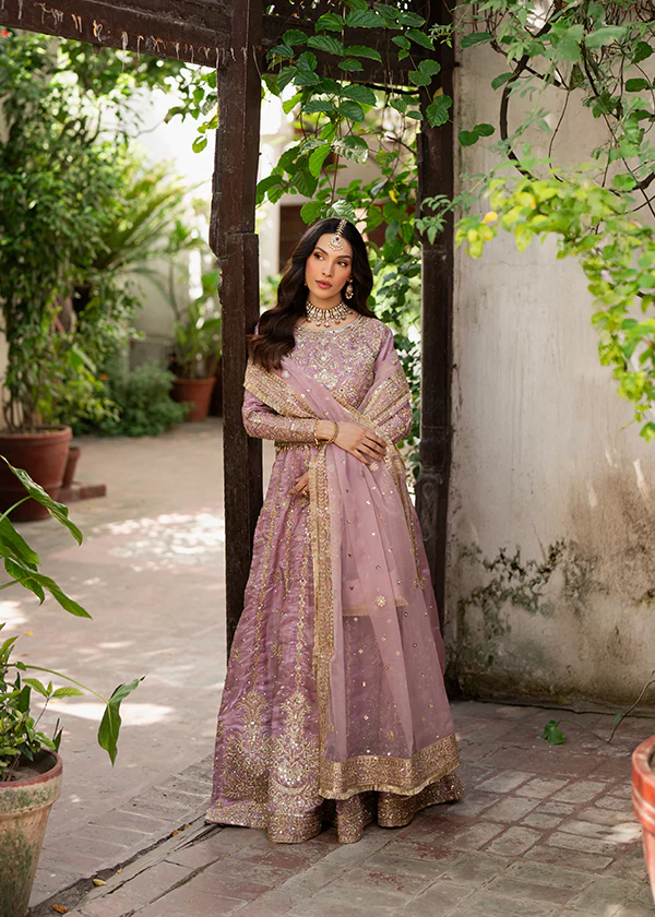 Purple Ash Embroidered Lehenga Suit for Weddings Ireland - Image 5