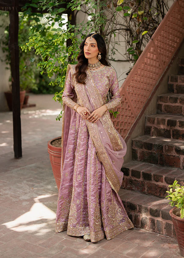 Purple Ash Embroidered Lehenga Suit for Weddings Ireland - Image 2