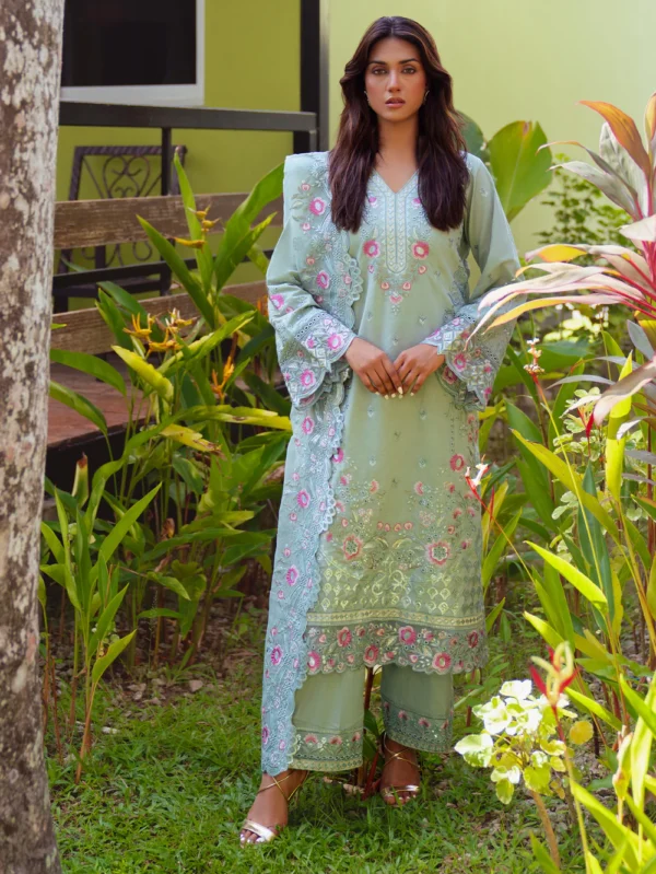 Mint Green Embroidered Lawn Suit Ireland Festive Wear