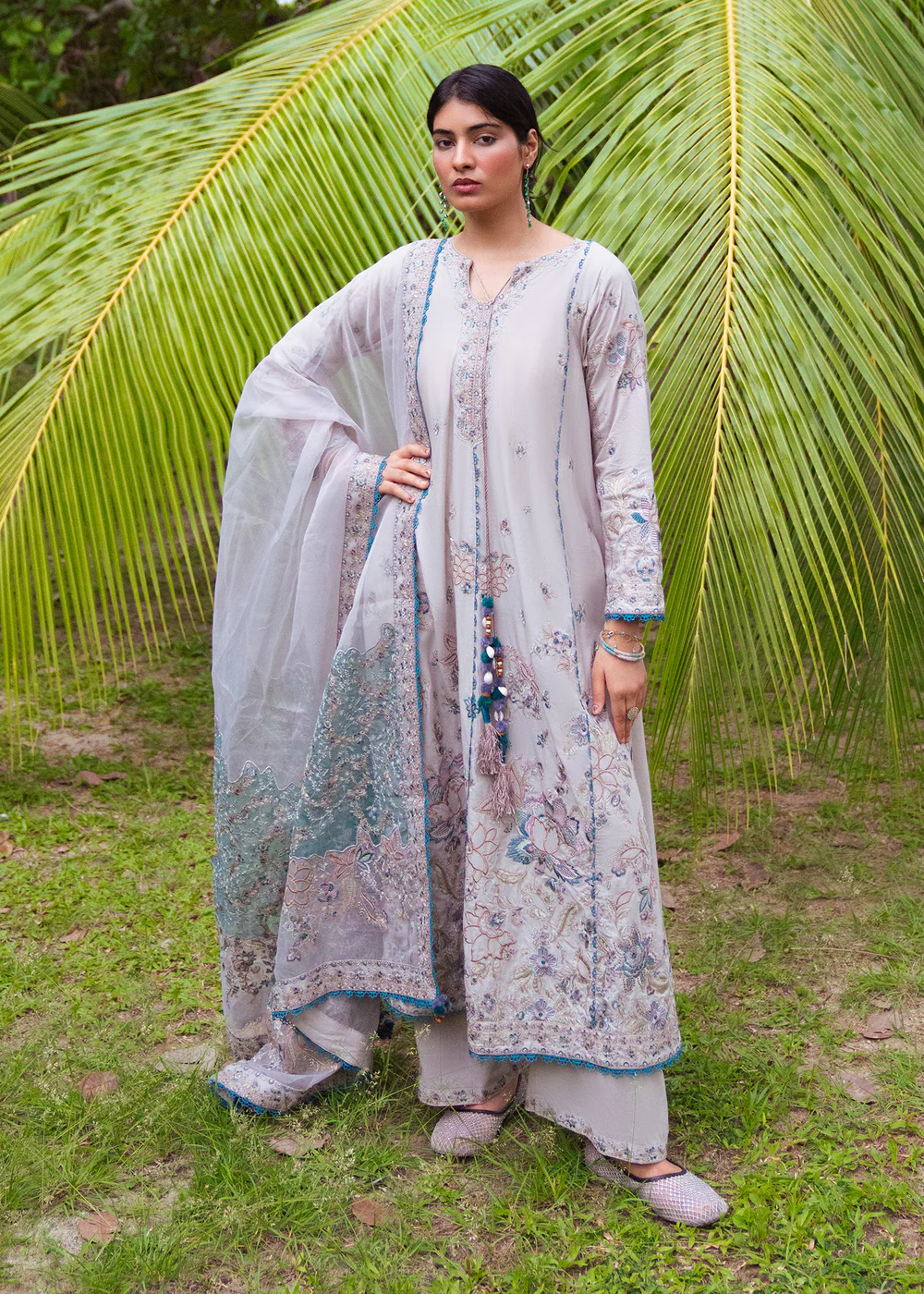 Lavender Embroidered Lawn Suit with Dupatta Ireland