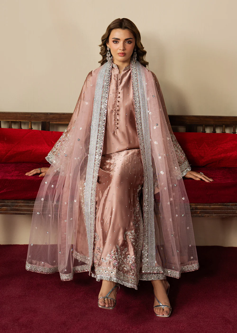 Blush Pink Embroidered Formal Dress Ireland - Image 6