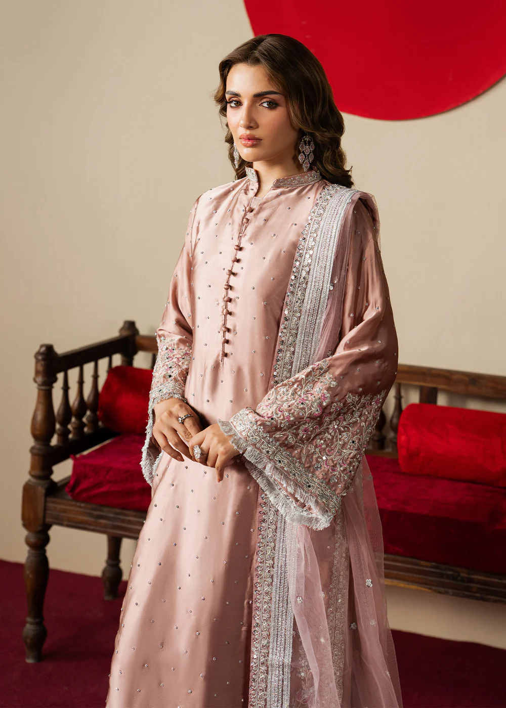 Blush Pink Embroidered Formal Dress Ireland - Image 8