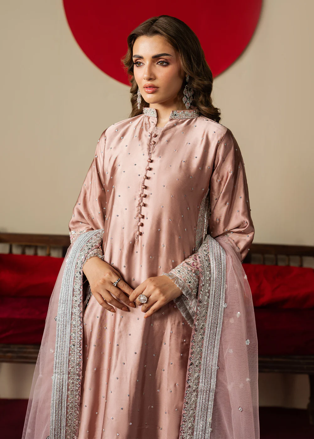 Blush Pink Embroidered Formal Dress Ireland - Image 7