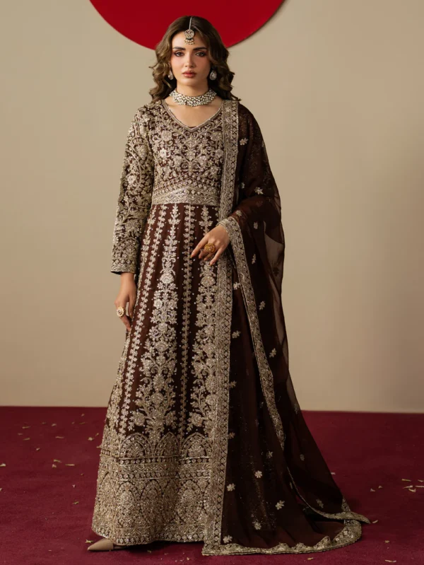 Chocolate Brown Anarkali Maxi Dress Ireland