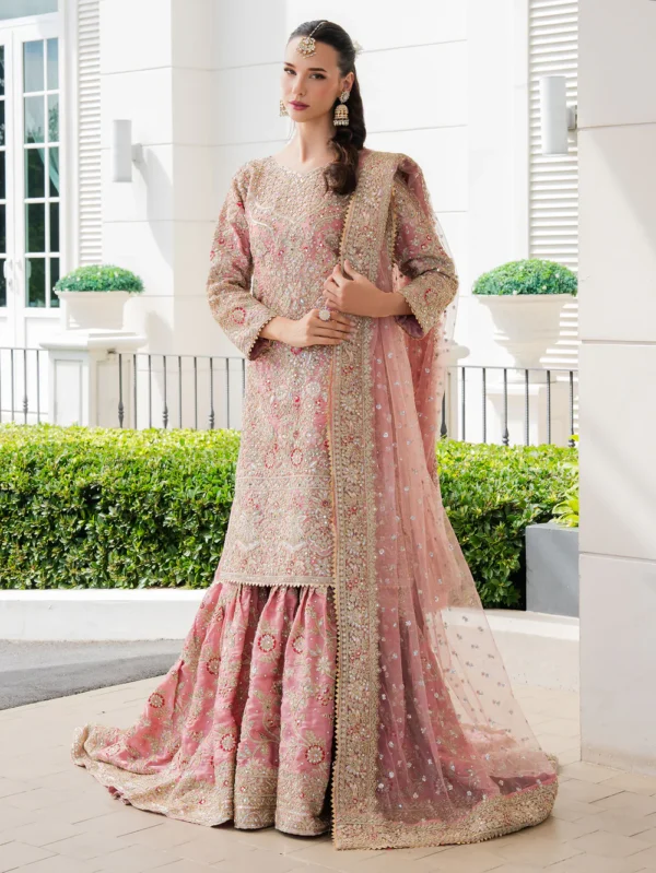 Blush Pink Lava Silk Gharara Suit with Dupatta