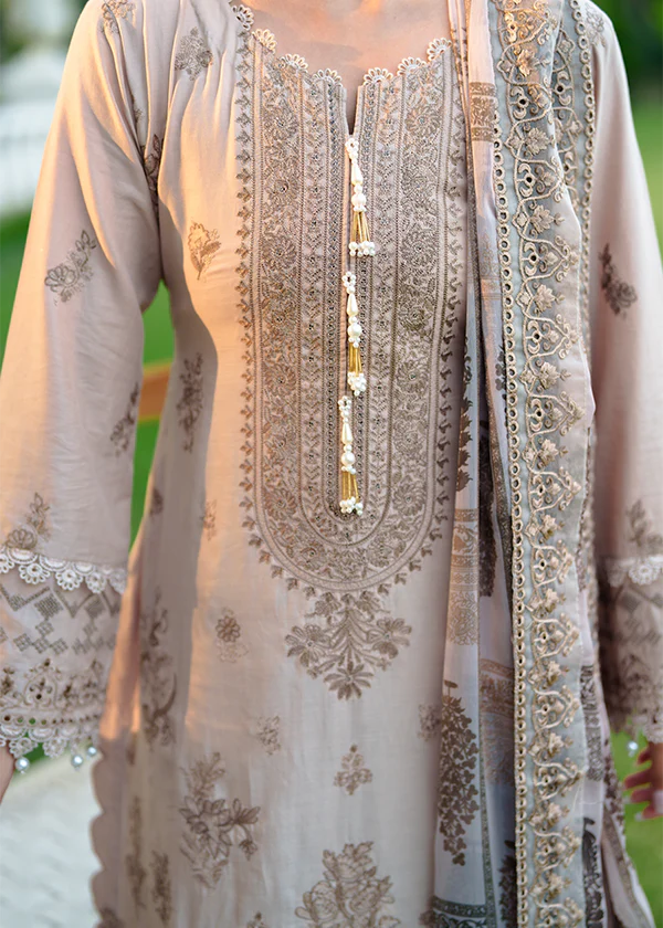 Beige Embroidered Lawn Suit for Women Ireland - Image 3