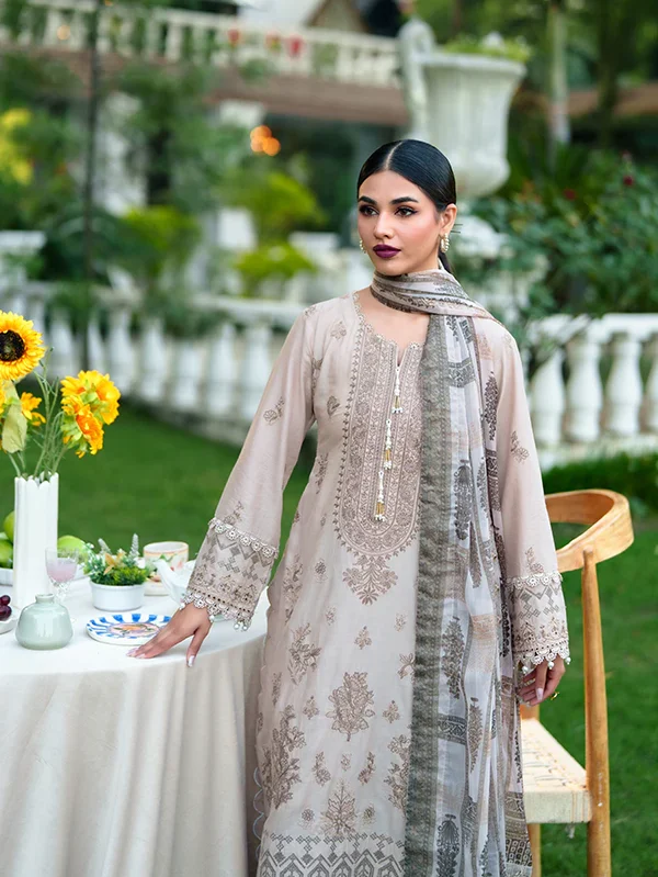 Beige Embroidered Lawn Suit for Women Ireland