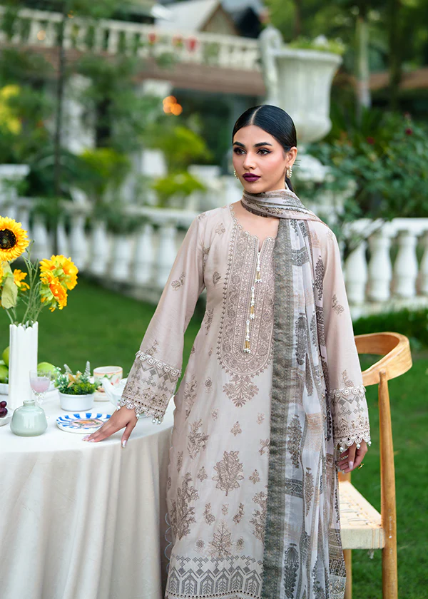 Beige Embroidered Lawn Suit for Women Ireland