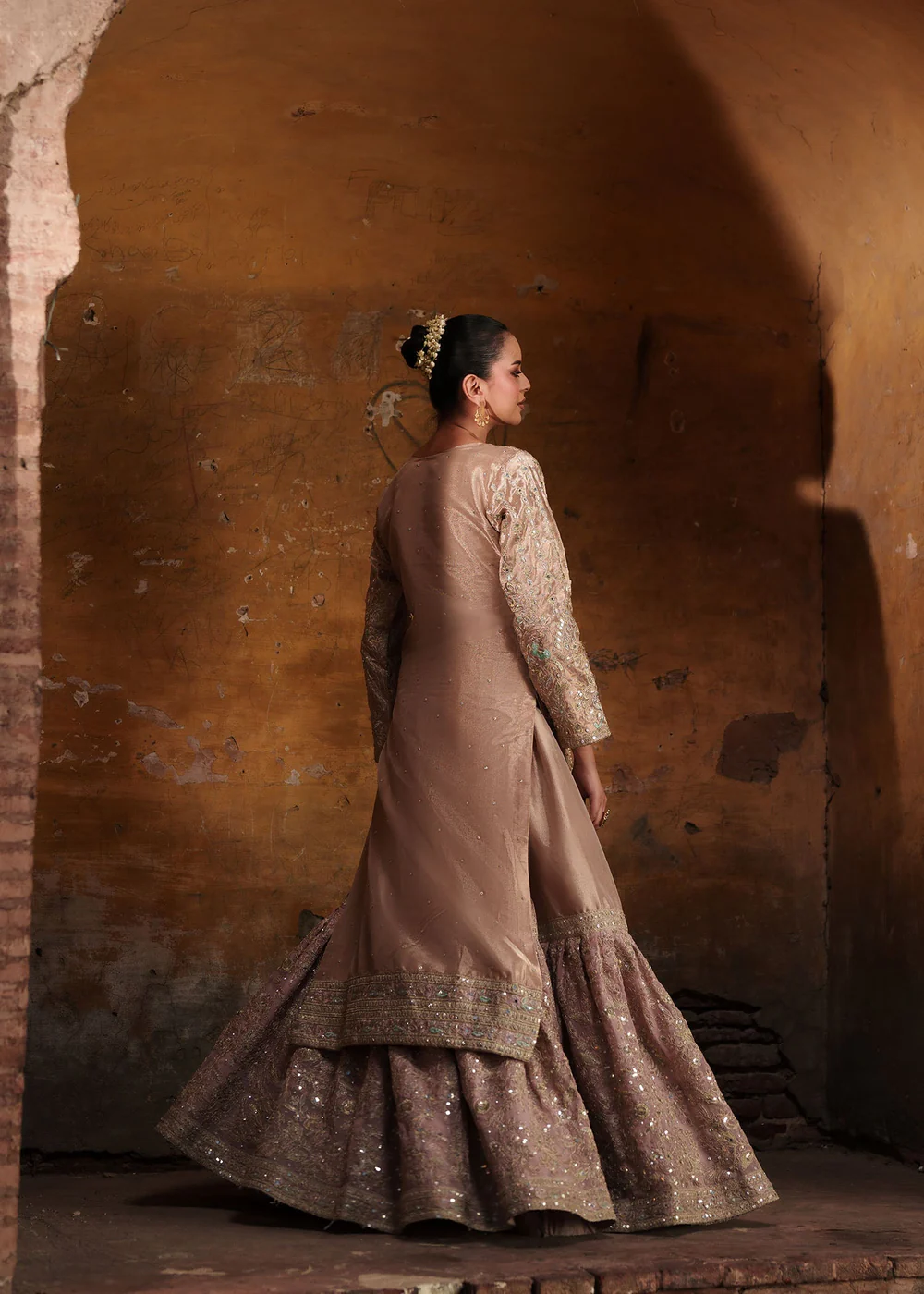 Blush Pink Gharara Party Wear Dress in Ireland - Image 3