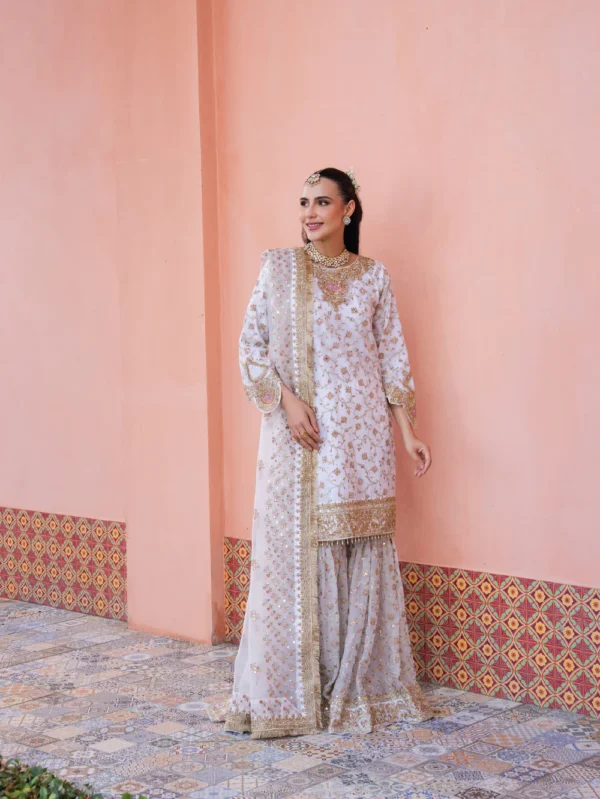 White Gharara Wedding Dress Ireland Formal Party Wear