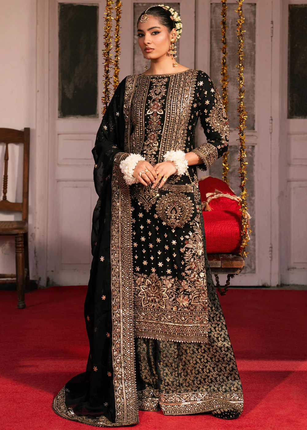 Black Chiffon Formal Dress Ireland Wedding Wear - Image 7