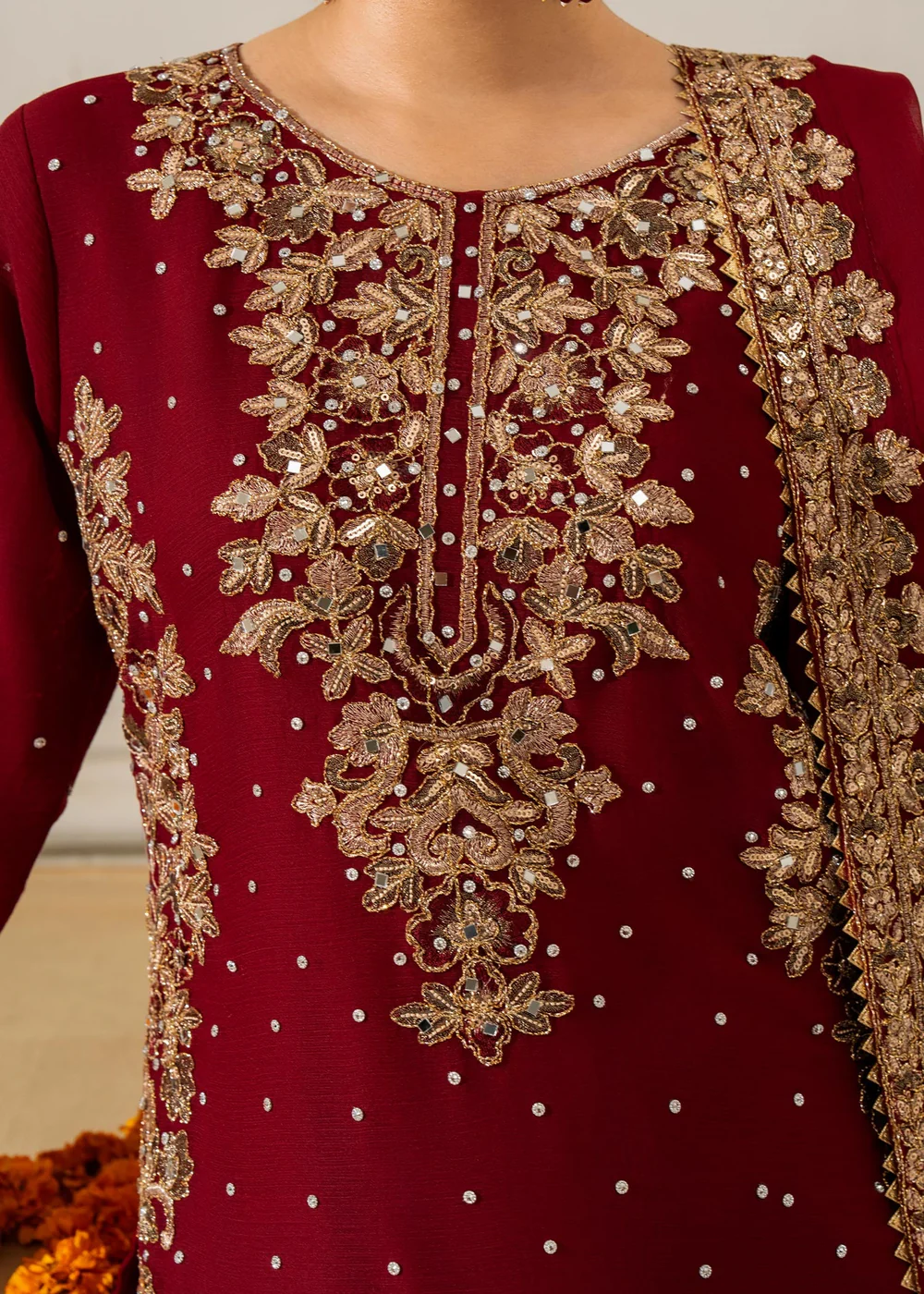 Maroon Sharara Party Wear Dress for Women Ireland - Image 5